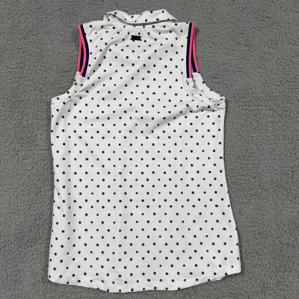 Under Armour Tank Top Golf Womens XS White Floral 1/4 Zip Sleeveless Lightweight - Picture 6 of 7